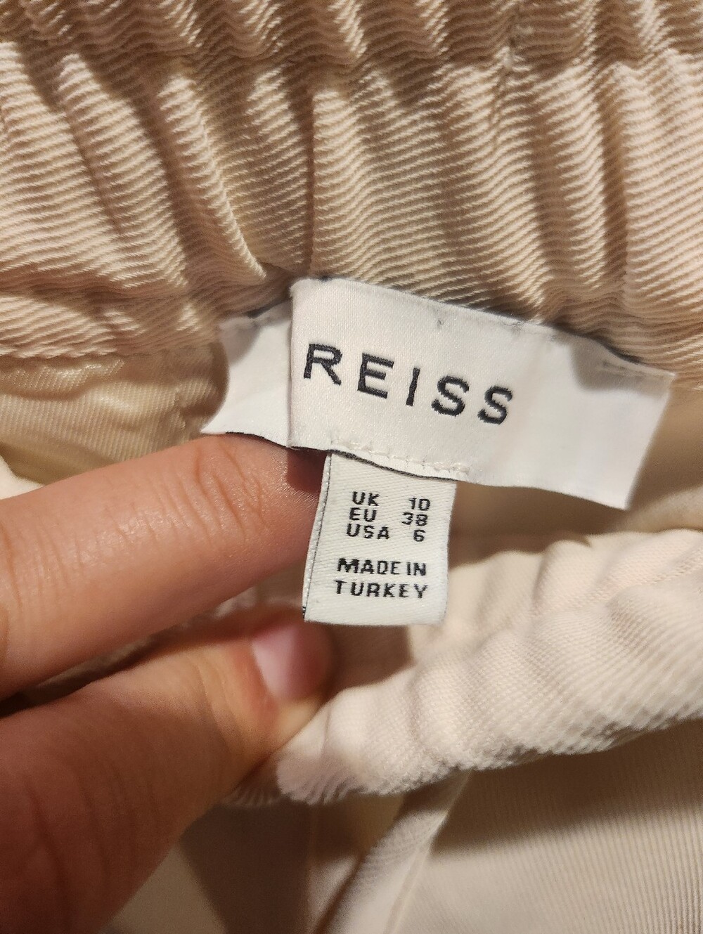 Reiss Hailey Cream Petite Tapered Pull On Trousers size 6 - Picture 5 of 6